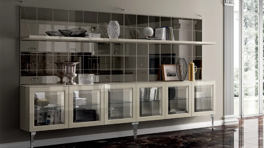 Madia Living Exclusiva in Laccato lucido Tortora di Scavolini