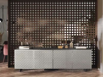 Madia Sideboard 03 in vetro specchiato a rombi di Scavolini