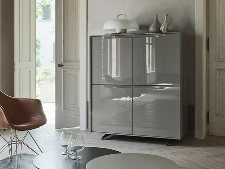 Madia Vela 03 in laccato lucido Ardesia di Sangiacomo