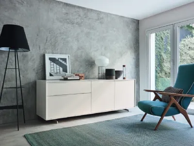 Madia Vela 12 in laccato Magnolia opaco di Sangiacomo