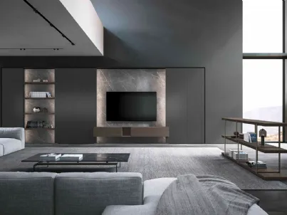 Parete Attrezzata Dress Code Rovere Grigio Cube6 di Olivieri