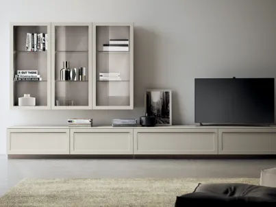 Parete Attrezzata Living Carattere Laccato opaco Tortora di Scavolini