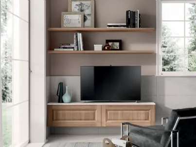 Parete Attrezzata Living Easy in Rovere Atzeco di Scavolini