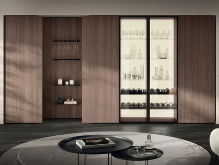 Parete Attrezzata Living Essenza 02in decorativo Noce di Scavolini