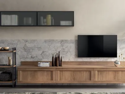 Parete Attrezzata Living Evolution in Rovere Land di Scavolini
