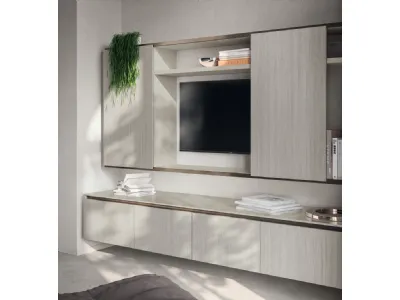 Parete Attrezzata Living Libra 04 in decorativo Oriental Light di Scavolini