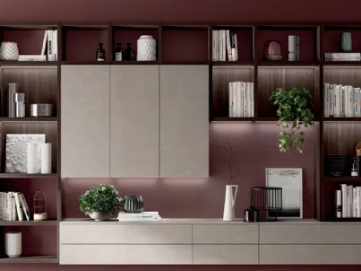 Parete Attrezzata Living Mood in decorativo Larice Nuance di Scavolini