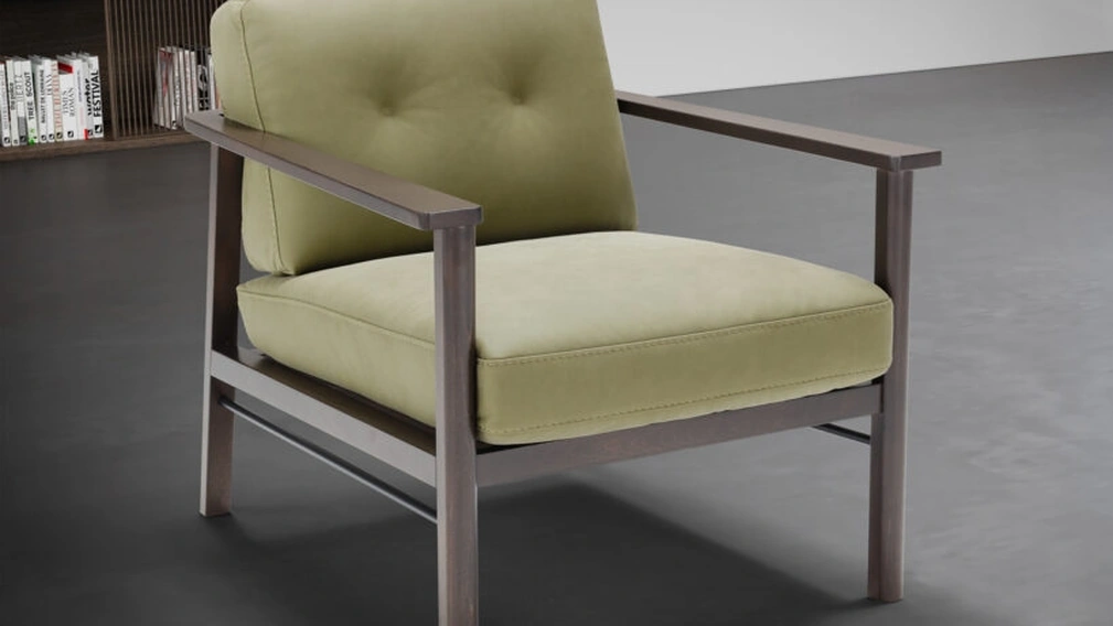 Poltroncina in pelle Lauro di Franco Ferri