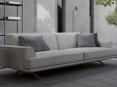 Divano lineare in tessuto Slab plus di Bonaldo