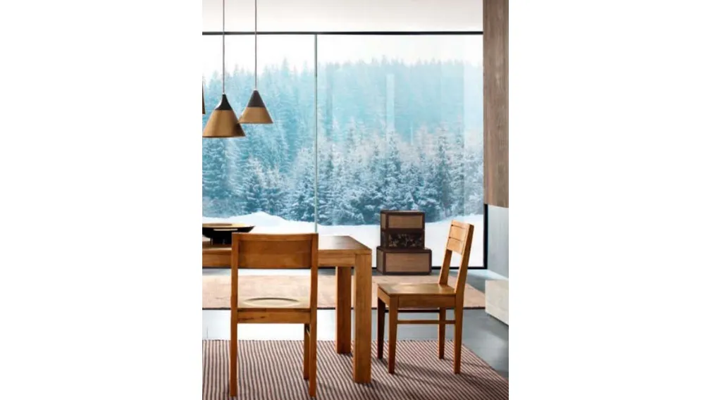 Sedia Tess completamente in legno color miele di FGF Mobili