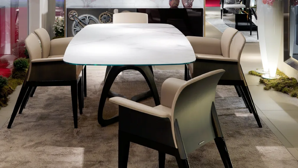 Sedia di design in pelle e legno Sit di Reflex