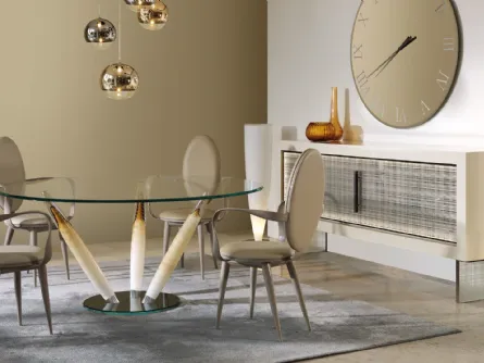 Tavolo fisso con base in vetro di Murano Ca' D'oro di Reflex