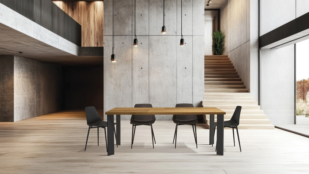 Tavolo Zenit in rovere e metallo di FGF Mobili