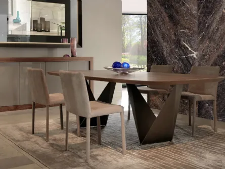 Tavolo moderno con piano in legno Prisma di Reflex