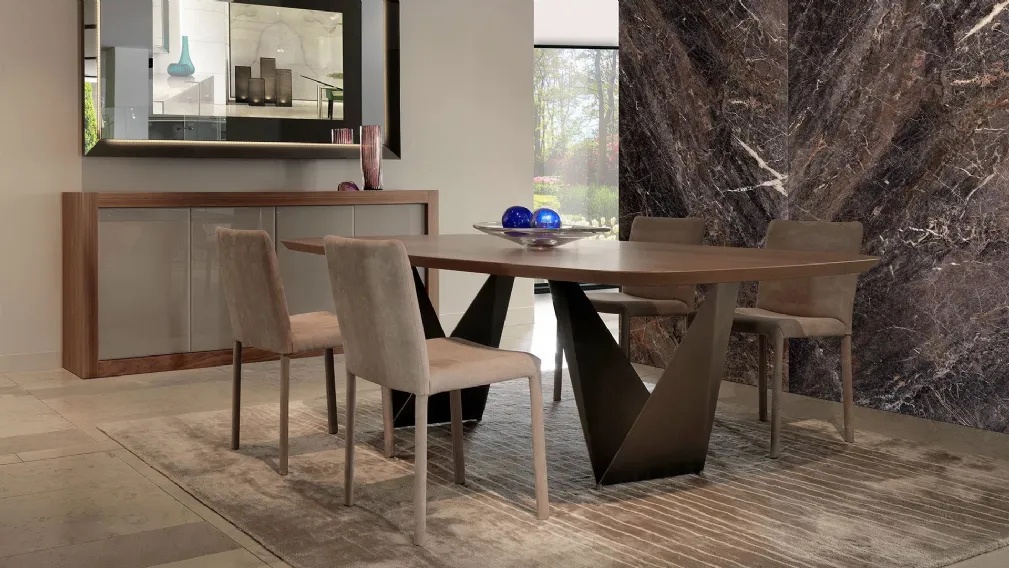 Tavolo moderno con piano in legno Prisma di Reflex