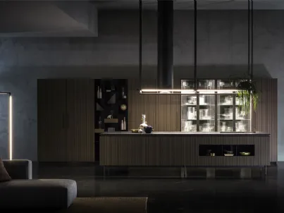 Cucina Design in Rovere con isola Rua di TM Italia