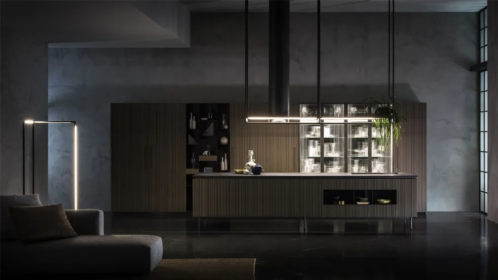 Cucina Design in Rovere con isola Rua di TM Italia