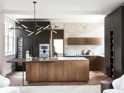 Cucina Design con isola T30 Rame di TM Italia