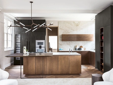 Cucina Design con isola T30 Rame di TM Italia