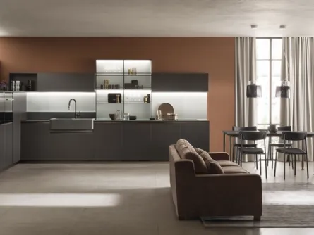 Cucina Moderna DeLinea laccato opaco Grigio Ferro di Scavolini