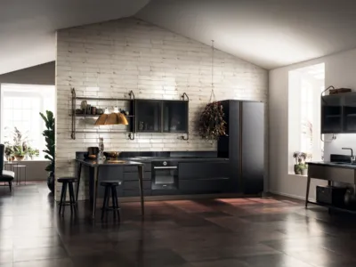 Cucina Moderna Diesel Open Workshop 08 con Top in Corial Gravel di Scavolini