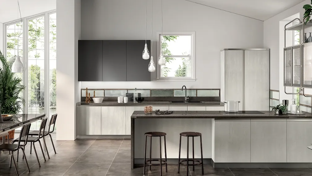 Cucina Moderna Diesel Open Workshop Concrete Jersey di Scavolini
