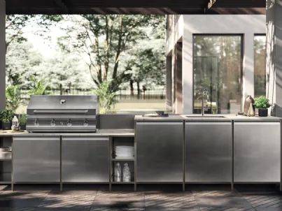 Cucina Moderna Formalia Outdoor 02 in acciaio di Scavolini