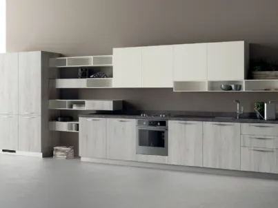 Cucina Moderna Mood in Rovere Actual e Bianco Puro di Scavolini