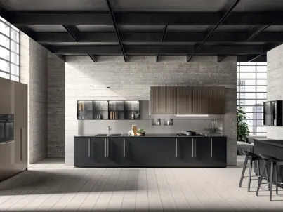 Cucina Moderna Musa in Fenix Nero Ingo e laccato lucido effetto perlato di Scavolini