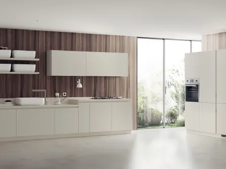 Cucina Moderna Qi in laccato Grigio Gabbiano di Scavolini