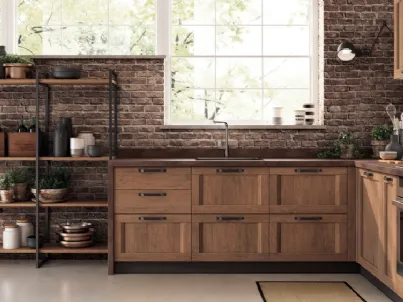 Cucina Moderna angolare Sax in decorativo Rovere Land di Scavolini