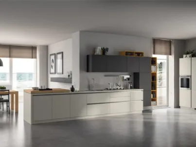 Cucina Evolution Rovere Nordic e Giallo Genziana di Scavolini