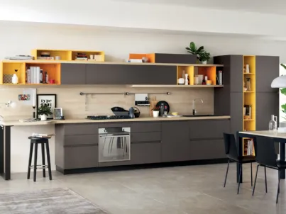 Cucina Moderna Foodshelf Grigio Terra di Scavolini