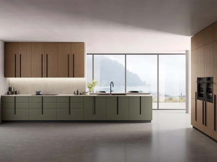 Cucina Moderna ad angolo Stilo 05 in laccato e Rovere di Scavolini