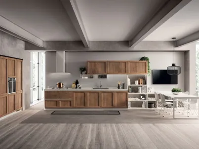 Cucina Shabby Chic lineare Evolution in decorativo Rovere Land di Scavolini