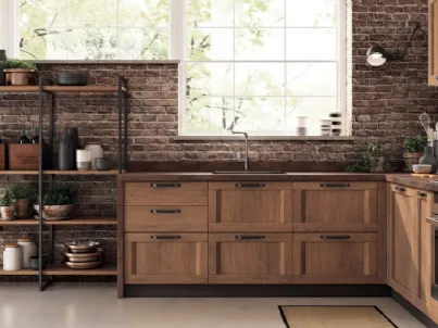 Cucina angolare Shabby Chic Sax in decorativo Rovere Land di Scavolini