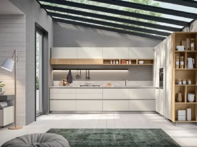 Cucina su misura Lumina 04 in decorativo Home Matter e Rovere Gold di Scavolini