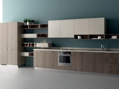 Cucina su misura Mood in Rovere Season ed Azimut di Scavolini
